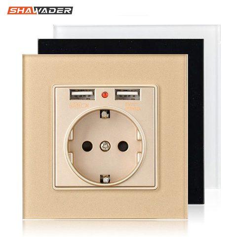 Prise de courant intelligente, double Port USB, adaptateur de chargeur mural, Standard ue, 16A ► Photo 1/6