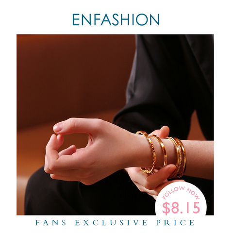 Enfashion-Bracelets manchettes multicouches en cristal, gourmets empilés couleur or, bijoux, vente en gros, collection 182004 ► Photo 1/6