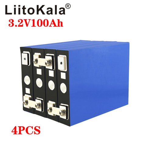 4 pièces LiitoKala 3.2V 100Ah batterie LiFePO4 Lithium phospha grande capacité 12V 24V 48V moto électrique voiture moteur batterie ► Photo 1/5