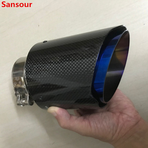 Silencieux d'échappement brillant en Fiber de carbone Ak, entrée 48mm-83mm, tube modifié en acier inoxydable, 76mm-89mm-101mm ► Photo 1/6