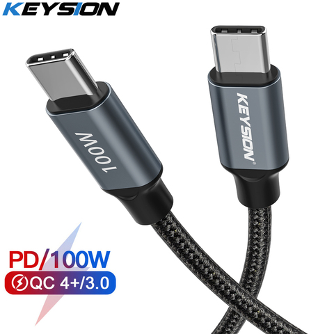 KEYSION 100W USB C vers USB Type C câble USBC PD chargeur rapide cordon USB-C type-c câble pour Redmi Note9 Samsung S20 Macbook Pro iPad ► Photo 1/6