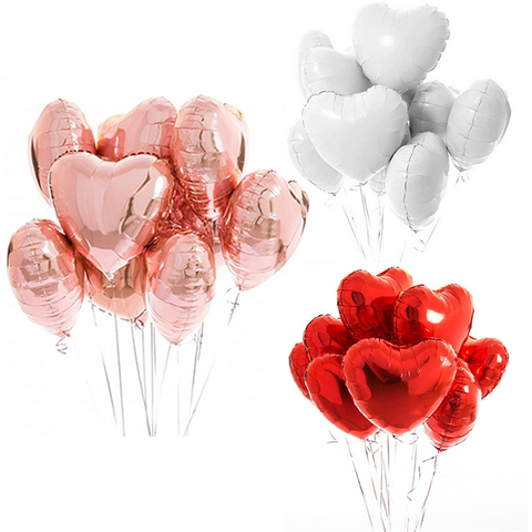 10 pièces Multi or Rose coeur feuille Ballons hélium ballon fête d'anniversaire décorations enfants adulte mariage saint valentin Ballons ► Photo 1/6