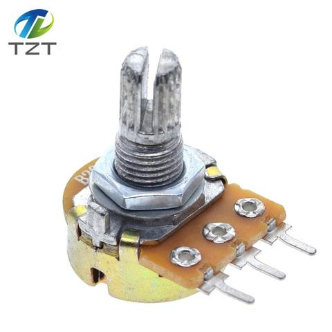 Potentiomètres stéréo/pa/scellage WH148 B1k B2k B5k B10k B20k B50k B100k B250k B500k B1M, 15mm, 5 broches avec écrous et rondelle, 100 pièces ► Photo 1/6