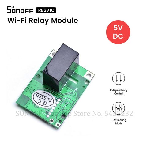 Itead SONOFF RE5V1C Wifi relais Module commutateur 5V DC e-welink commutateur de relais de puissance à distance Mode de verrouillage automatique pour la maison intelligente ► Photo 1/6