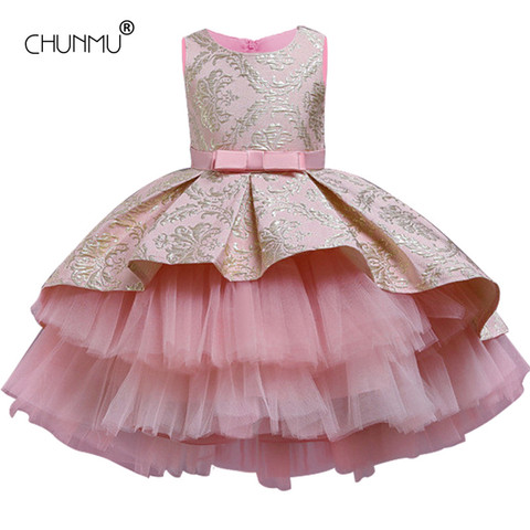 Robe Vintage brodée de fleurs pour petites filles, vêtements de cérémonie d'ouverture, Tutu, tenue de fête élégante, robe de princesse pour enfants ► Photo 1/6