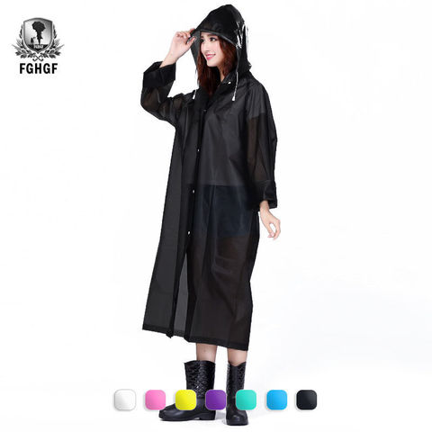 FGHGF Mode EVA Femmes Imperméable Épaissie Imperméable Manteau de Pluie Femmes Clair Transparent Camping Étanche Vêtements de Pluie Costume ► Photo 1/6