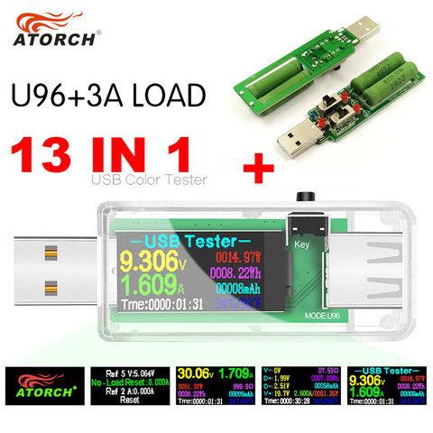 Testeur USB 13 en 1 voltmètre numérique cc ampèremètre tension ampèremètre de courant ampèremètre détecteur batterie externe indicateur de chargeur ► Photo 1/6