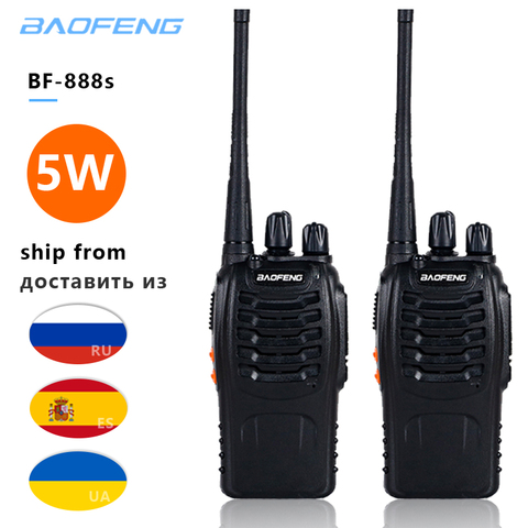 2 pièces Baofeng bf-888s Talkie Radio talkie-walkie Station UHF 400-470 MHz 16CH 888 s CB Radio talki walki bf-888s portable Émetteur-Récepteur ► Photo 1/6