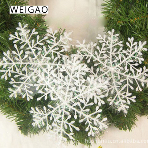 WEIGAO-décorations pour sapin de noël 30 pièces, décoration blanche en flocons de neige artificielle, pour la maison, pour nouvel an ► Photo 1/4