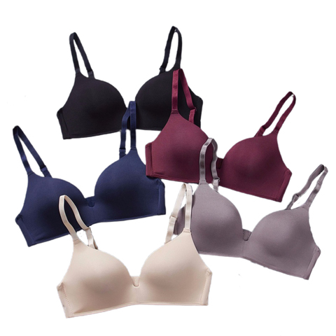 Femmes sous-vêtements tendances mince Sexy soutiens-gorge Push Up Lingerie sans anneau en acier sans couture soutien-gorge Bralette sans fil brassière femme intimes ► Photo 1/6