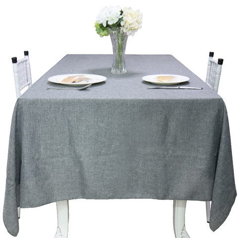 Nappe de Table carrée en lin kaki/gris, 1 pièce, couverture de Table carrée, décorations pour fête d'anniversaire, mariage ► Photo 1/6