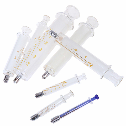 Seringue d'injecteur en verre réutilisable, nouvel arrivage, 1ml 2ml 5ml 10ml 20ml 30ml 50ml 100ml, Luer Lock Head ► Photo 1/6