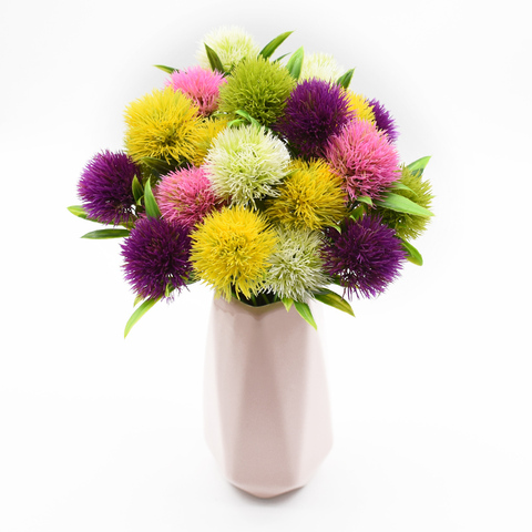 Bouquet de fleurs artificielles 5 pièces | vases pour décoration de maison, fausses fleurs décoratives de mariage, pot de fleurs ornemental cousu ► Photo 1/6