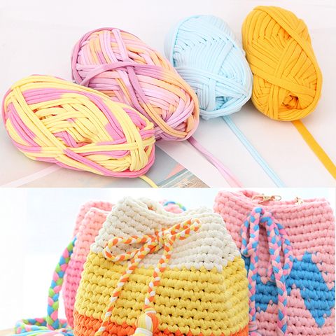 1pc coloré bricolage Crochet tissu fil pour main agité panier tapis coton fil peigné Lot ► Photo 1/6