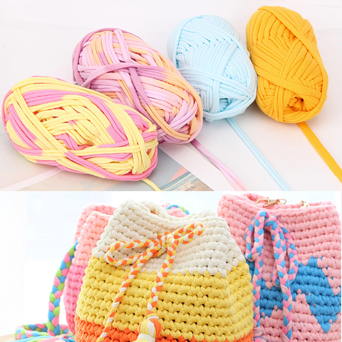 1pc coloré bricolage Crochet tissu fil pour main agité panier tapis coton fil peigné Lot ► Photo 1/6