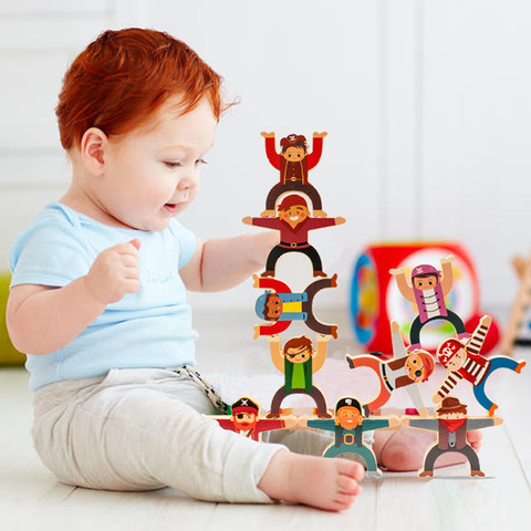 Blocs de construction en bois, Hercules, jeu de cerveau éducatif pour enfants, jouets empilables en bois de Jade ► Photo 1/5