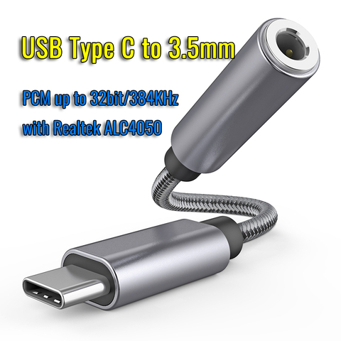 HiFi DAC USB Type C à 3.5mm prise casque adaptateur Audio 32bit 384kHz décodeur numérique convertisseur AUX pour iPad Pro S21 Pixel ► Photo 1/6