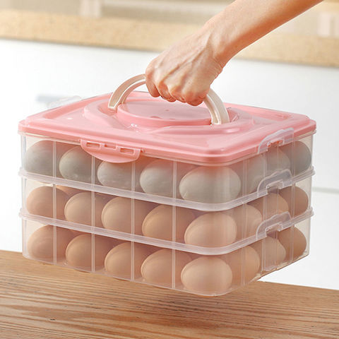 Boîte de rangement d'œufs de cuisine, boîte de rangement à 2 couches 40 grille, boîte de rangement d'œufs en carton, boîte de rangement d'œufs CY50601 ► Photo 1/4
