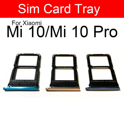 Support de plateau de carte SIM pour Xaiomi Mi 10 10 Pro Sim lecteur fente de carte adaptateurs de prise de téléphone portable pièces de rechange ► Photo 1/5