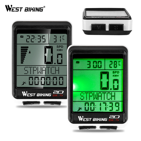 WEST BIKING – compteur de vélo étanche sans fil, écran LED, odomètre, indique la vitesse, 5 langues disponibles ► Photo 1/6