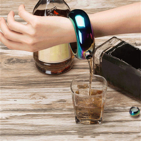 Bracelet créatif en acier inoxydable, alcool en métal, whisky, Vodka de poche, articles à boire chics ► Photo 1/6