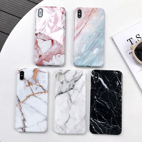 Marbre X étuis pour iphone X XS Max étui souple coque arrière pour iphone XS XR iphone 8 7 6 6S Plus étui housse de téléphone ► Photo 1/6