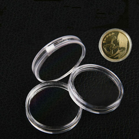 Porte-monnaie en plastique Transparent, 10 pièces/lot, boîte de collecte de pièces, étui pour pièces de monnaie, boîtes de Protection de Capsules, conteneur 25-40mm ► Photo 1/3