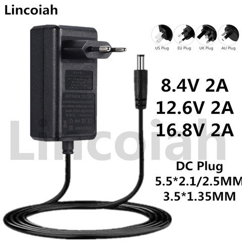 Lincoiah – chargeur de batterie Lithium-ion Rechargeable 8.4V 12.6V 16.8V 2a, adaptateur secteur US/EU pour 2S 3S 4s 18650 ► Photo 1/4