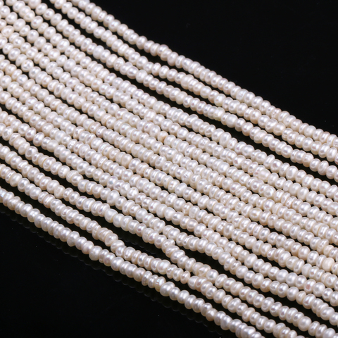 Perles de culture d'eau douce 100% naturelles, rondes, pour la fabrication de bijoux, colliers et bracelets, 13 pouces, taille 2.5-3mm ► Photo 1/3