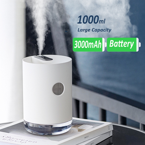 1L humidificateur d'air USB ultrasons fabricant de brume fraîche arôme Difusor 3000mAh batterie aromathérapie Humidificador diffuseur d'huile essentielle ► Photo 1/6