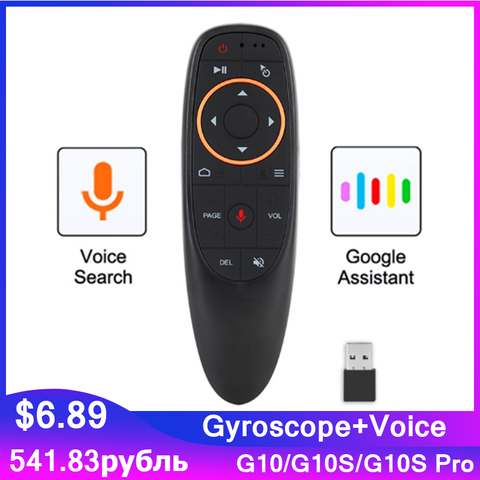 G10 G10S Pro souris Air rétro-éclairé 2.4G sans fil voix télécommande Microphone Gyroscope IR apprentissage pour Android tv box X96 mini ► Photo 1/6