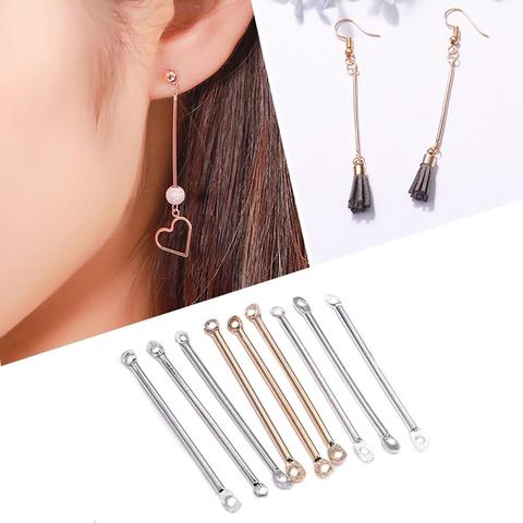 Boucles d'oreilles en or à Double cylindre pour la fabrication de bijoux, broches de connexion en or, 50pcs 15 20 25 35 40mm, fournitures de travaux manuels ► Photo 1/6