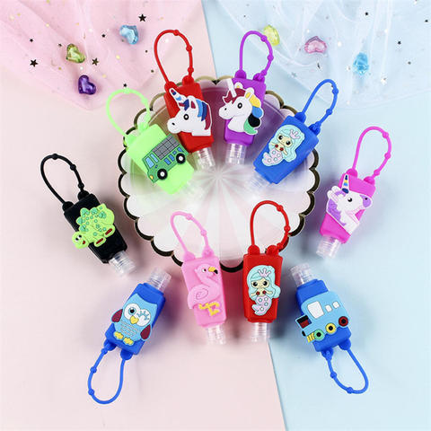 Mini porte-Gel Portable en Silicone, 30ML, animaux de dessin animé, mignon, distributeur de liquide suspendu, pour voyage ► Photo 1/6