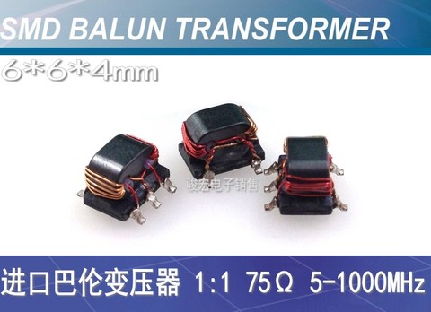 Nouvelle ligne de transmission de signal balun miniature 100% 4BLH SMD transformateur de radiofréquence RF 30-500 MHZ 4DB ► Photo 1/2