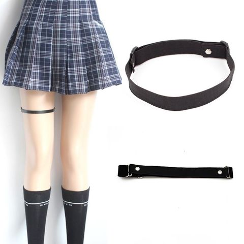 Femmes filles noir élastique jambe jarretière ceintures réglable Punk Harajuku harnais extensible cuisse anneau étudiant japonais Cosplay Costume ► Photo 1/6