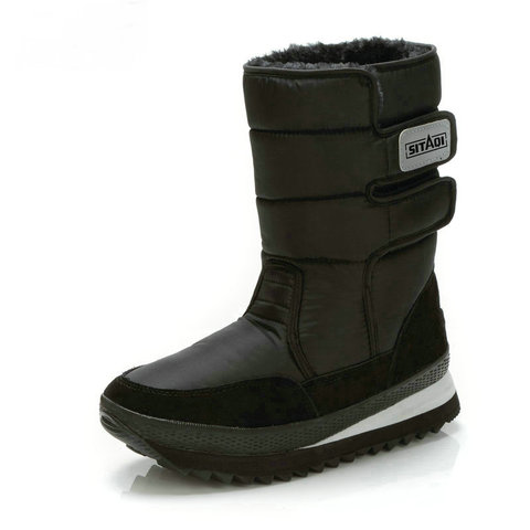 Hommes chaussures bottes d'hiver chaussure solide noir bottes de neige grande taille 36 à grand 47 marque style chaud mâle chaussons livraison gratuite meilleure vente ► Photo 1/6