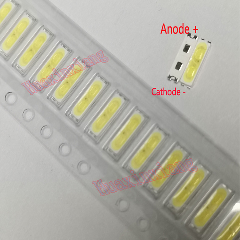 100 pièces/lot SMD LED 7020 6V 1W 120mA blanc froid double puces pour LG TV rétro-éclairage Application ► Photo 1/1