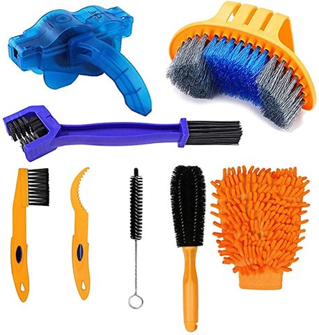 Vélo chaîne nettoyant vélo kit d'outils de nettoyage vélo pneu brosse frein disque nettoyant vtt ensemble de lavage ► Photo 1/6