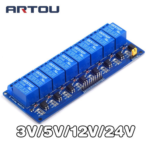 Module relais 3V 5V 12V 24V 8 canaux déclencheur de bas niveau avec sortie relais optocoupleur Module relais 8 voies pour Arduino ► Photo 1/4