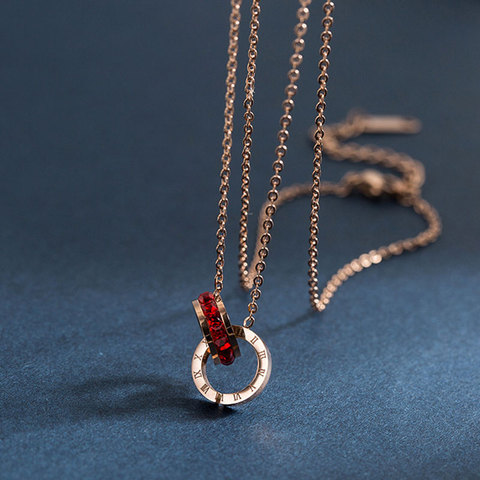 Pendentif en chiffres romains pour femmes, bijoux de qualité supérieure en acier inoxydable ► Photo 1/5