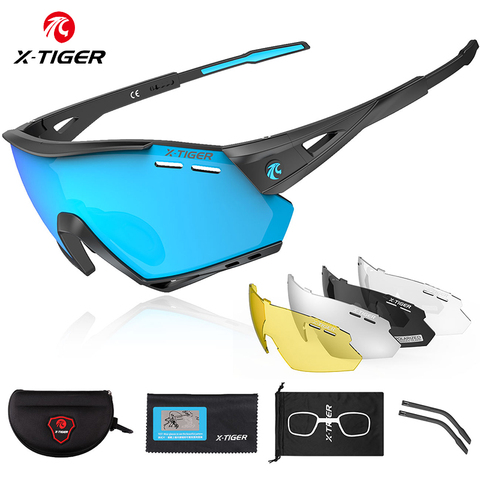 X-TIGER nouvelles lunettes de cyclisme vtt vélo lunettes de Protection course pêche sport hommes femmes 5 lentilles polarisées vélo lunettes de soleil ► Photo 1/6