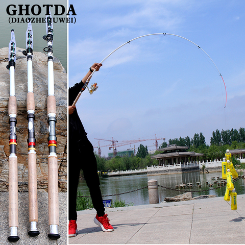 GHOTDA – canne à pêche Spinning télescopique de 2.1 M/2.4 M/2.7 M/3.0 M/3.6M, accessoire en Fiber de carbone adapté au rockfishing et à la carpe ► Photo 1/6