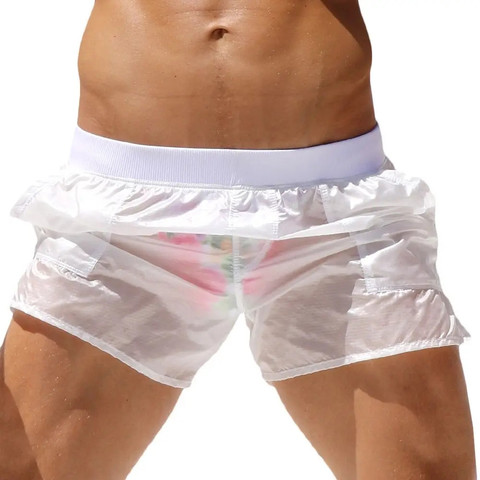 ALSOTO – Short Sexy décontracté pour homme, Bermuda entièrement Transparent, Maillot De Bain masculin ► Photo 1/6