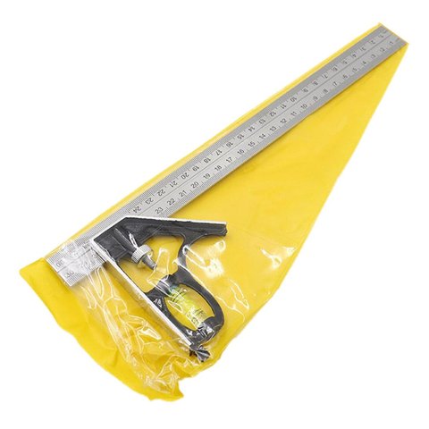 300Mm Adjustable Combination Square Angle Ruler 45 / 90 Degree With Bubble Level Multifunctional Gauge Measuring Tools ► Photo 1/6