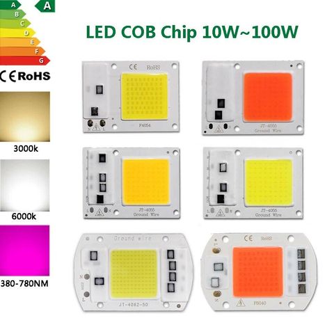 Puce LED COB 10W 20W 30W 50W Smart IC 110V 220V blanc chaud froid spectre complet bricolage lampe croissance fleur semis poussent des lumières de plantes ► Photo 1/4