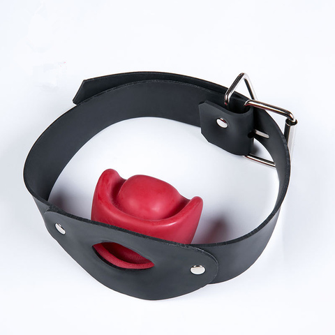 Jeu d'esclave sexuel pour adultes, balle à bouche ouverte, en Latex noir/rouge, balle de Dilatation à bouche douce pour Couples, jouet sexuel ► Photo 1/6