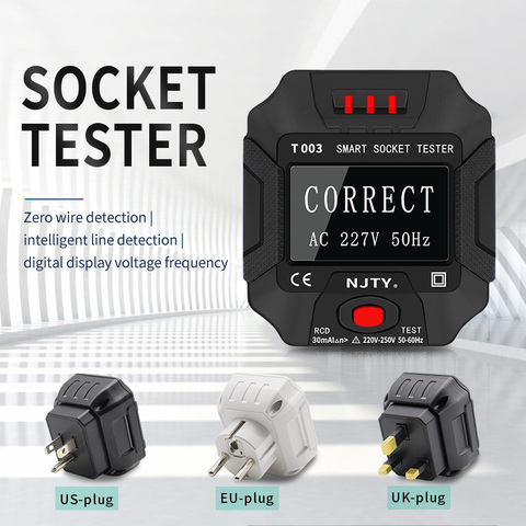 Testeur de prise Habotest HT106 Détecteur de prise de test de tension Pro UK Plug EU Ground Zero Line Plug Polarity Phase Check ► Photo 1/6