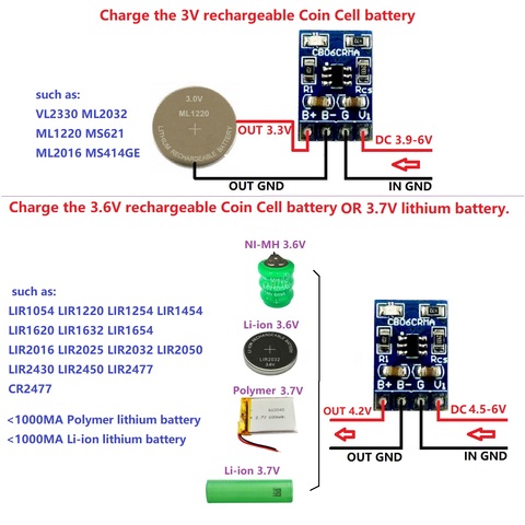 Batterie lithium-ion Rechargeable NI-MH ni-cd, 3V, 3.6V, pour VL2330, ML2032, 1220, LIR2016, 2025, 2032, 2050 ► Photo 1/6
