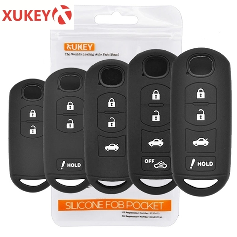 Coque de protection pour clé télécommande en Silicone, pour MAZDA 2, 3, 5, 6, CX-3, CX-5, CX-7, CX-9, 2022, coque Miata MX5, avec 2, 3, 4 boutons, 2022, 2022 ► Photo 1/6