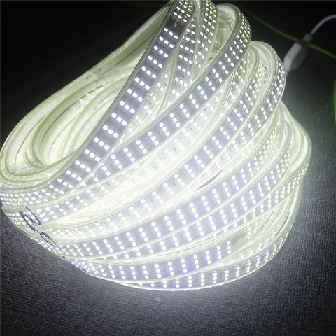 Bande lumineuse étanche à trois rangées avec corde Flexible, ruban d'éclairage pour la décoration de la maison, AC 220V 276Led 180 s/m led 2835 LED s/m SMD 5050 Led ► Photo 1/6